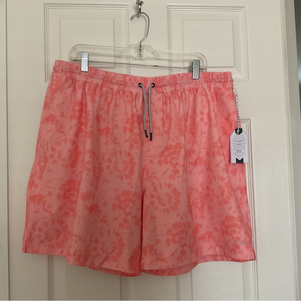 NWT Coast Swim Trunk Mens XXL Short Mesh Lined 3 Pockets Orange
